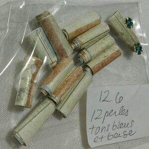 One-of-a-kind handmade/hand rolled paper beads/jewelry making/craft supplies/DIY
